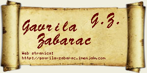 Gavrila Žabarac vizit kartica